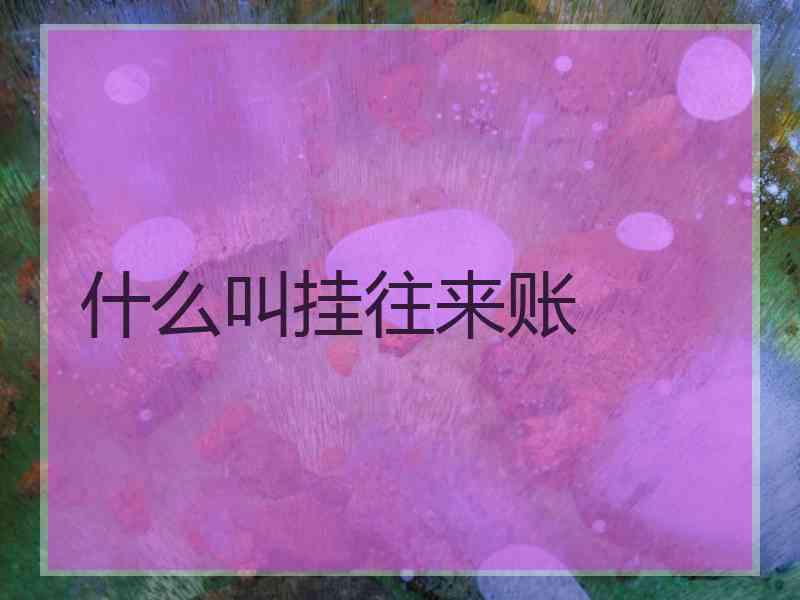 什么叫挂往来账