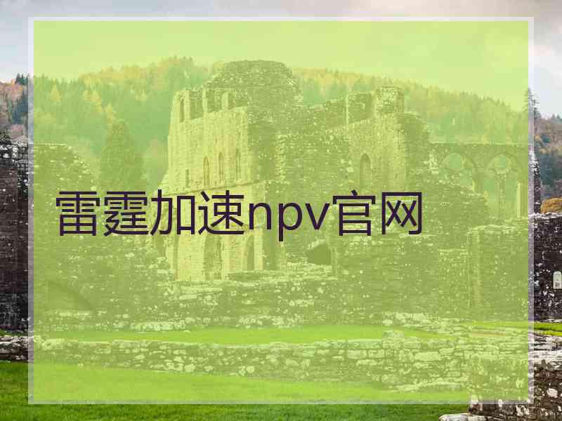 雷霆加速npv官网