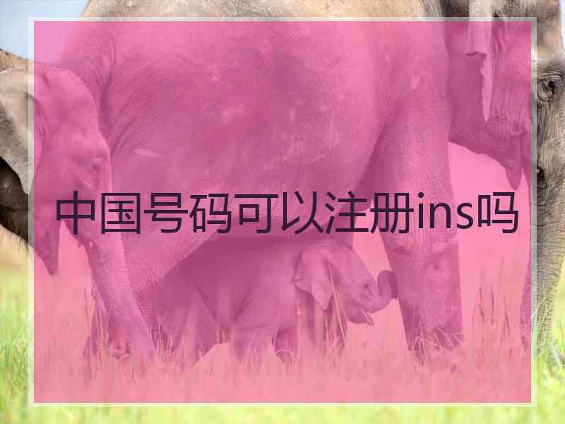 中国号码可以注册ins吗